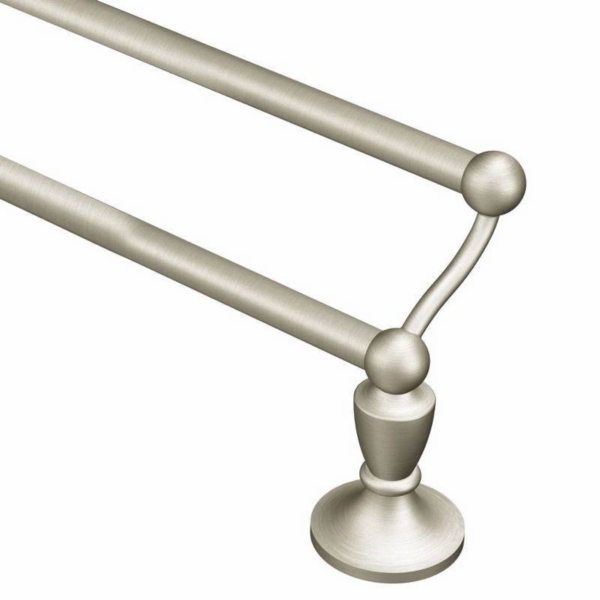 DN8222BN Towel Bar, 24 in L Rod, Brass, Brushed Nickel, Surface Mounting