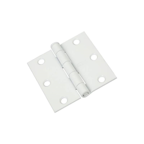 National Hardware N275-982 Square Corner Door Hinge, 3 in H Frame Leaf, Steel, Full-Mortise Mounting, 50 lb