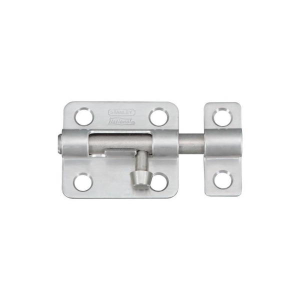 N348-946 Barrel Bolt, 0.32 in Dia Bolt Head, 2-1/2 in L Bolt, Stainless Steel