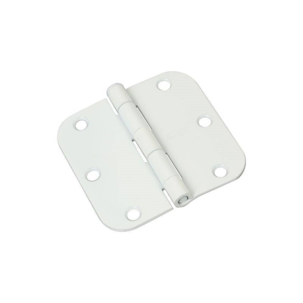 N830-215 Door Hinge, 3-1/2 in H Frame Leaf, Steel, White, Non-Rising, Removable Pin, 50 lb