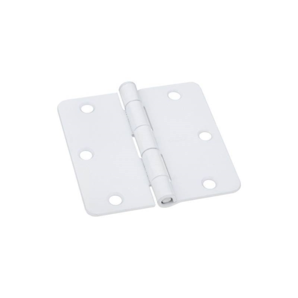 N830-218 Door Hinge, 3-1/2 in H Frame Leaf, Steel, White, Non-Rising, Removable Pin, 50 lb