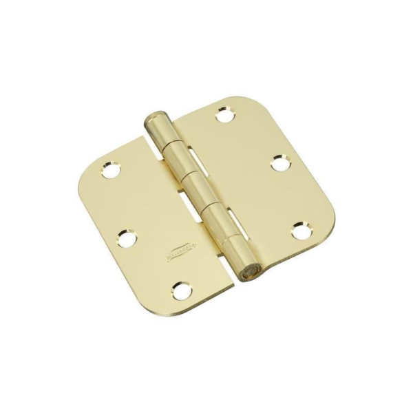 N830-322 Door Hinge, 3-1/2 in H Frame Leaf, Steel, Polished Brass, Non-Rising, Removable Pin, 50 lb