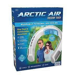 AAFRT-MC12/4 Personal Wearable Air Cooler, 3 V, 1 in Dia Blade, 3-Speed, 2 cfm Air, White