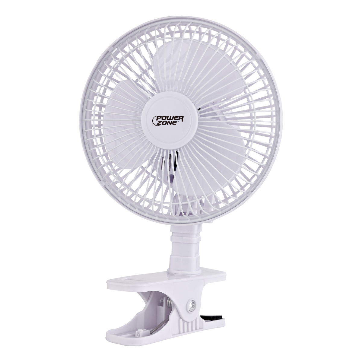 FT-602 Clip-on Oscillating Portable Fan, 120 VAC, 6 in Dia Blade, 3-Blade, 2-Speed, 2 Speed, White