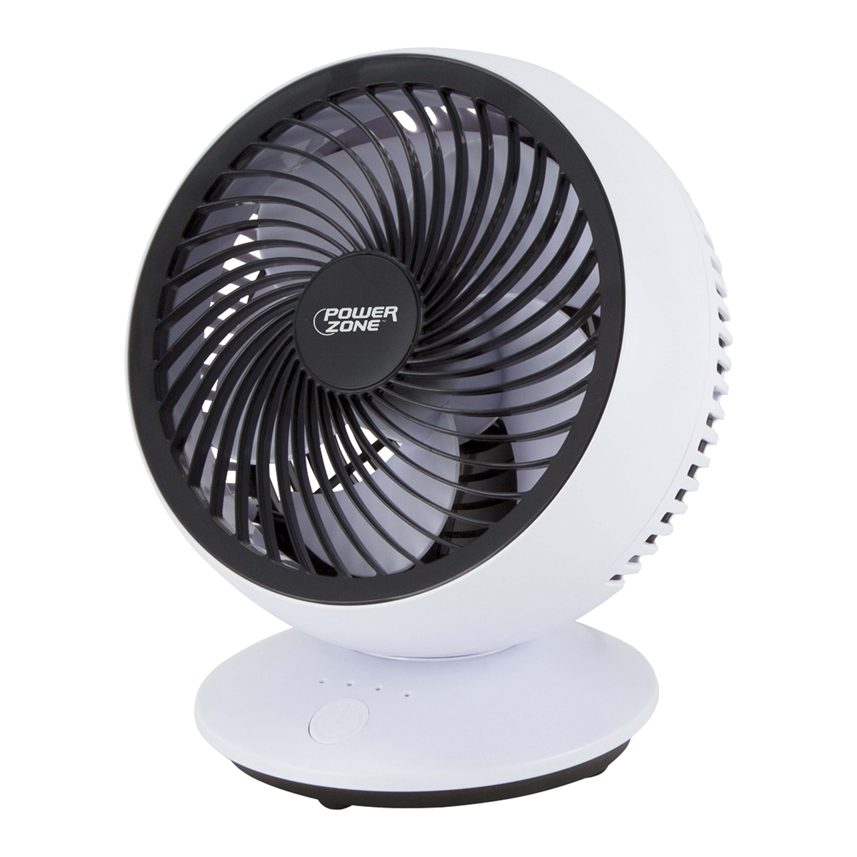 QT-U608C USB Oscillating Fan, 5 VAC, 6 in Dia Blade, 3-Speed, 90 deg Rotating, White