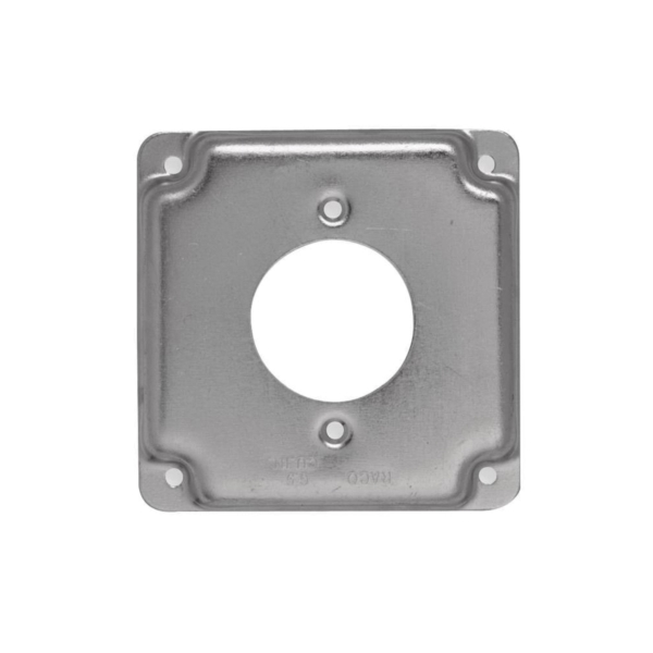 Raco 811C Exposed Work Cover, 1-23/32 in Dia, 4-3/16 in L, 4-3/16 in W, Square, Galvanized Steel, Gray