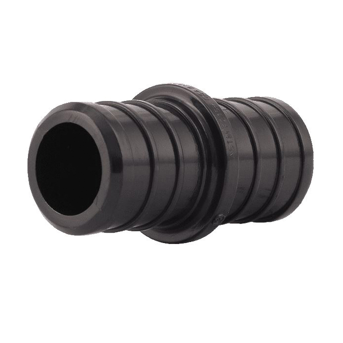 UP016A5 Coupling, 3/4 x 3/4 in, Barb, Polymer, Black, 200 psi Pressure, 5/PK