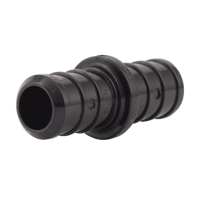 UP008A5 Coupling, 1/2 x 1/2 in, Barb, Polymer, Black, 200 psi Pressure, 5/PK