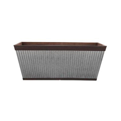 HDR-054818 Deck Rail Planter, 24 in Dia, 9 in H, 11-1/2 in W, 24 in D, Westlake Design, HDR, Rustic