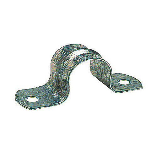 Steel City TS903-4 2-Hole Conduit Strap, 1 in, Steel, Silver, Zinc-Plated