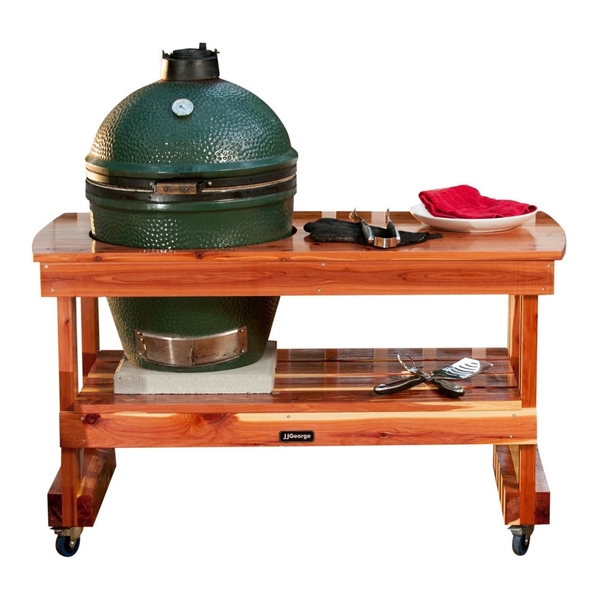 Big Green Egg 58LGGRA Long Table, Cedar Wood, Clear, Spar Urethane-Coated - 2