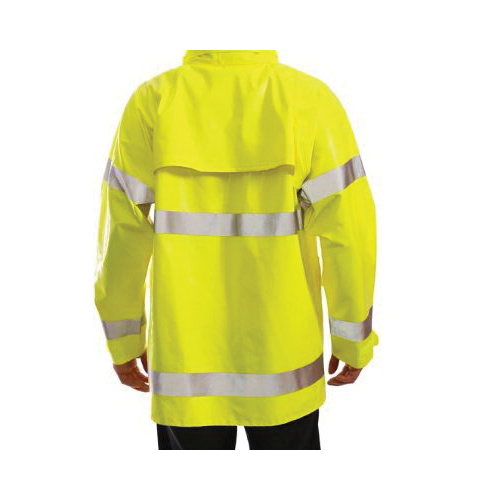 Tingley J53122-MD Rain Jacket, M, Unisex, Fits to Chest Size: 40 to 42 in, PVC/Polyester, Fluorescent Yellow/Green
