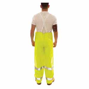 Tingley O53122-2XL Rain Overalls, Unisex, 2XL, 48 to 50 in Waist, PVC, Fluorescent Yellow Green, 32 in L Inseam