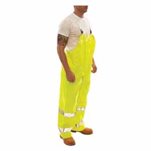 Tingley O53122-2XL Rain Overalls, Unisex, 2XL, 48 to 50 in Waist, PVC, Fluorescent Yellow Green, 32 in L Inseam