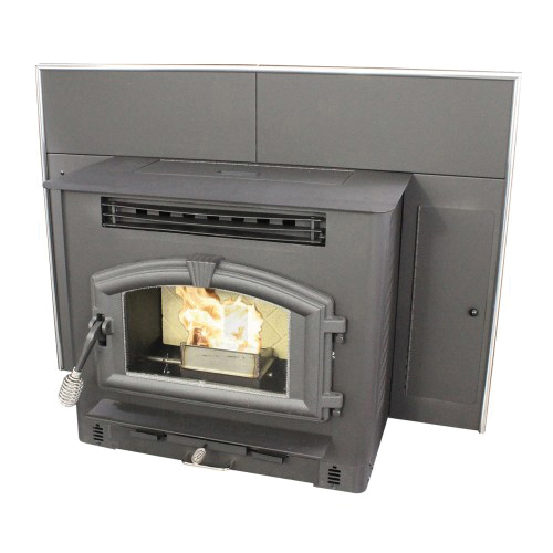 6041I Corn and Pellet Fireplace Insert Stove, 27-3/4 in W, 31 in D, 23-3/4 in H, 2200 sq-ft Heating, Steel