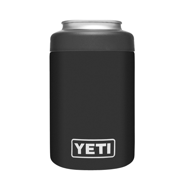 YETI Rambler 21070090063 Colster Can Insulator, 3 in Dia x 4-3/4 in H, 12 oz Can/Bottle, 18/8 Stainless Steel, Black - 1