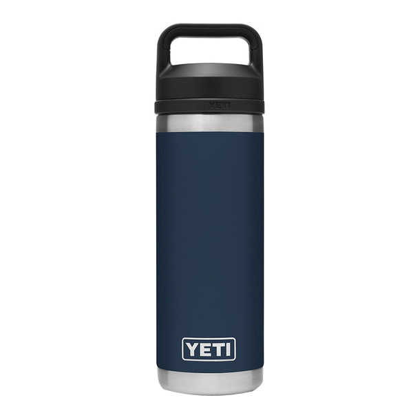 YETI Rambler Series 21071060021 Bottle with Chug Cap, 18 oz Capacity, 18/8 Stainless Steel, Navy - 1