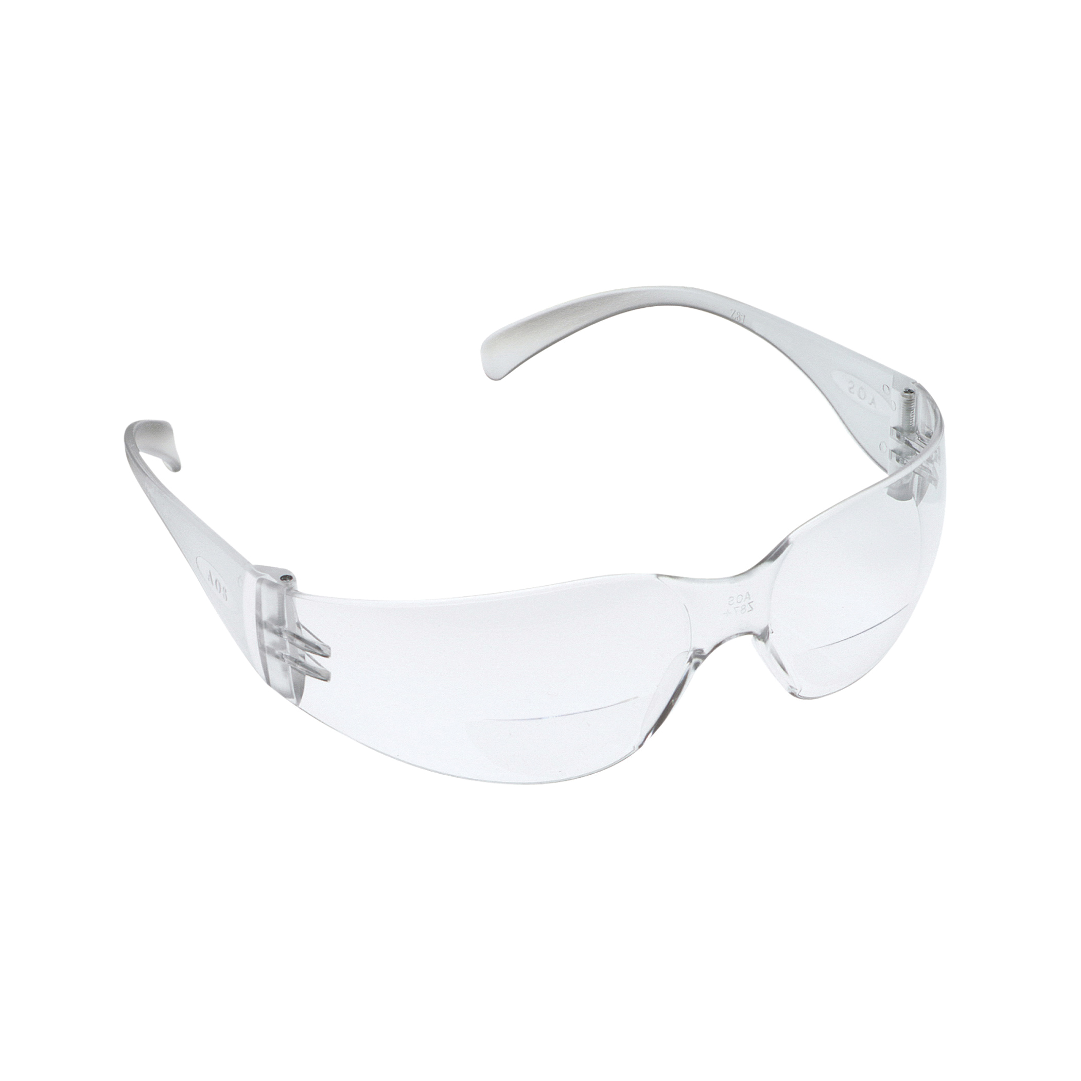 3M™ BX™ 078371-62046 Bi-Focal Lens Lightweight Reader Protective Eyewear, 1.5 Diopter, Clear Lens, Black/Silver, Plastic Frame, Polycarbonate Lens, 99.9 % UV Protection, ANSI Z87.1-2015, CSA Z94.3-2007