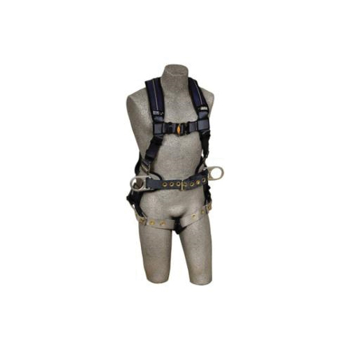 product 3M Protecta Fall Protection 1161205 Positioning Fall Protection Harness, M to L, 420 lb Load, Polyester Strap, Pass-Thru Chest Strap Buckle, Steel Hardware, Black