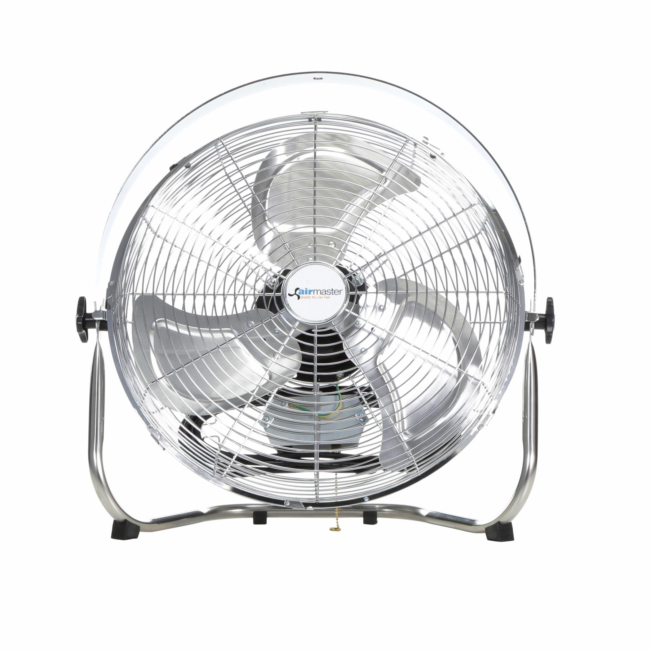 Airmaster® 78975 Commercial Low Stand Non-Oscillating Pivot Fan, 20 in Blade, 3390/2755/2295 cfm Flow Rate, 115 VAC, 1.9 A