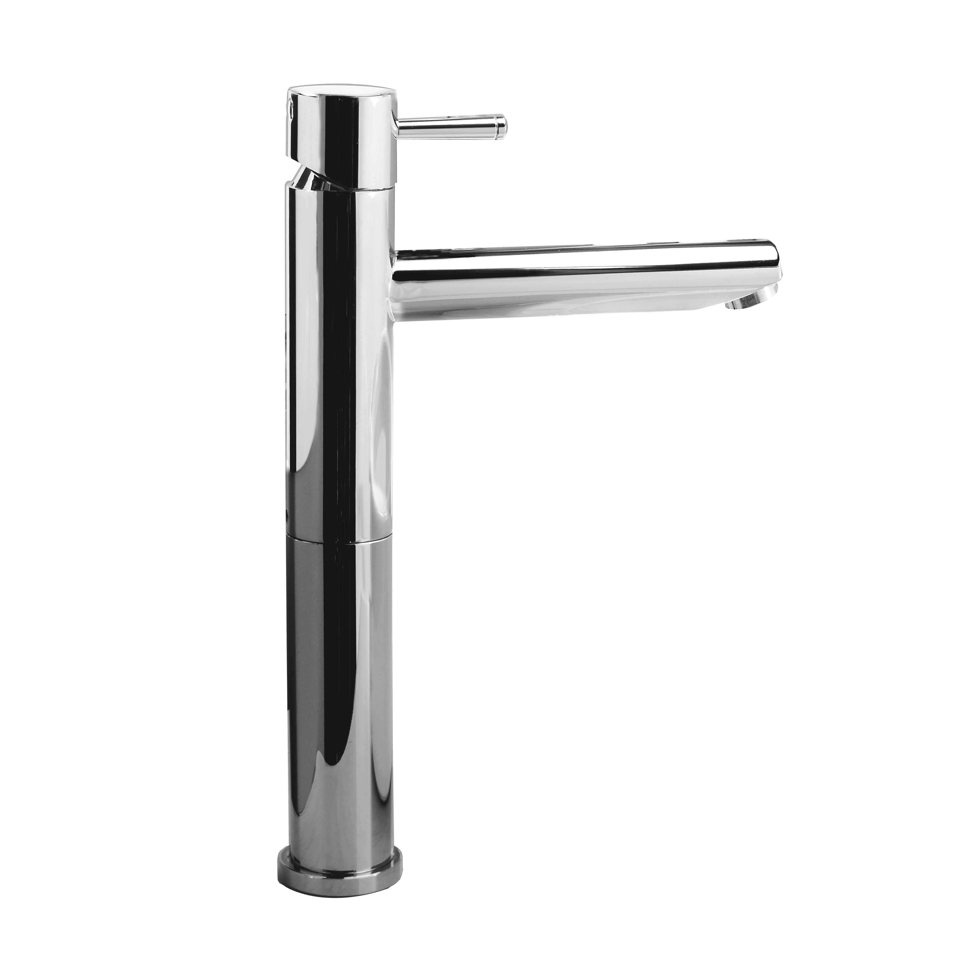 American Standard 2064.152.002 Serin® Monoblock Single Control Vessel Bathroom Faucet, 6-7/8 in Spout, 9-1/8 in H Spout, Polished Chrome, 1 Handles, Grid Drain, Import