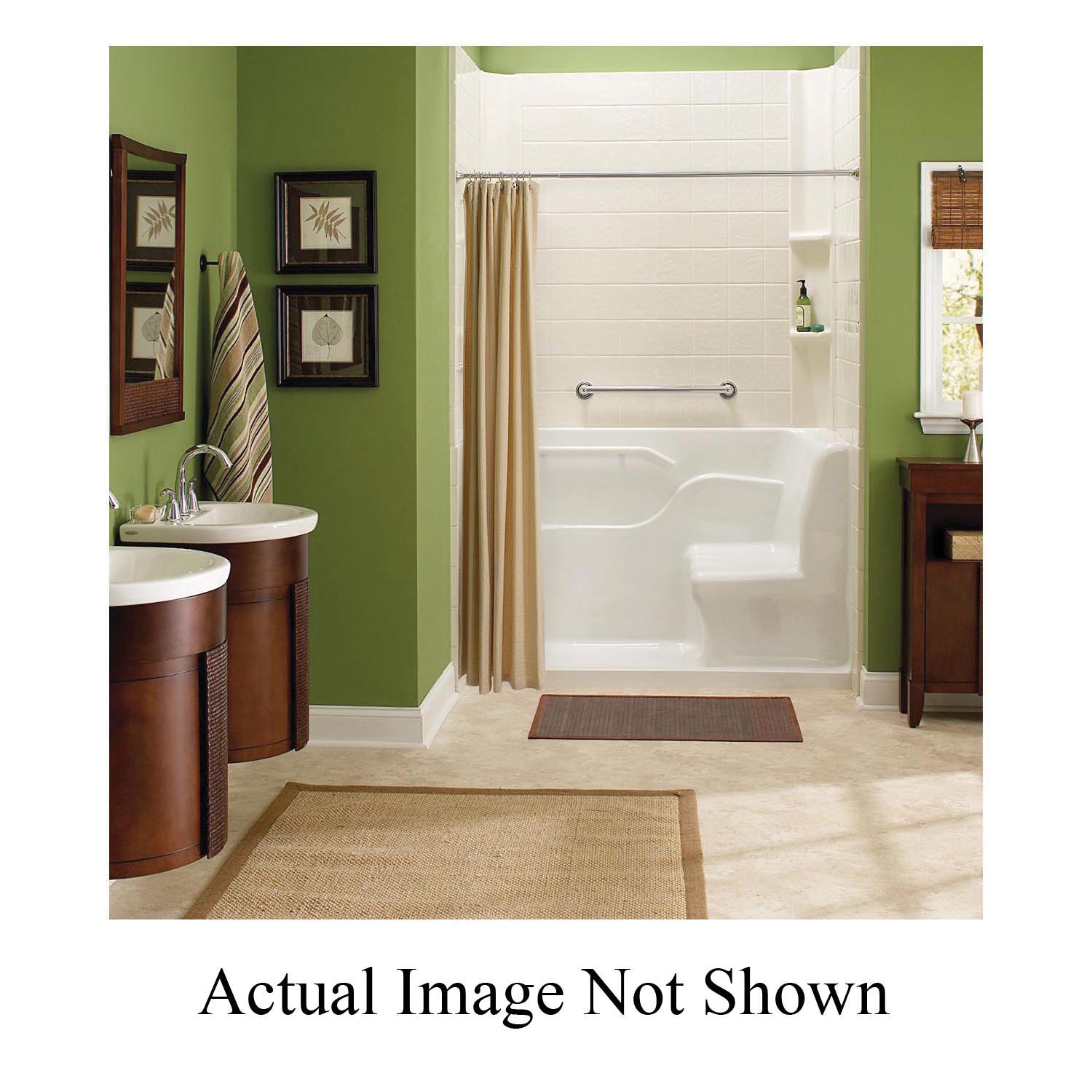 American Standard 3060SH.RW Right Drain Seated Safety Shower, 59-1/2 in L x 30 in W x 37 in H, Acrylic, White, Domestic