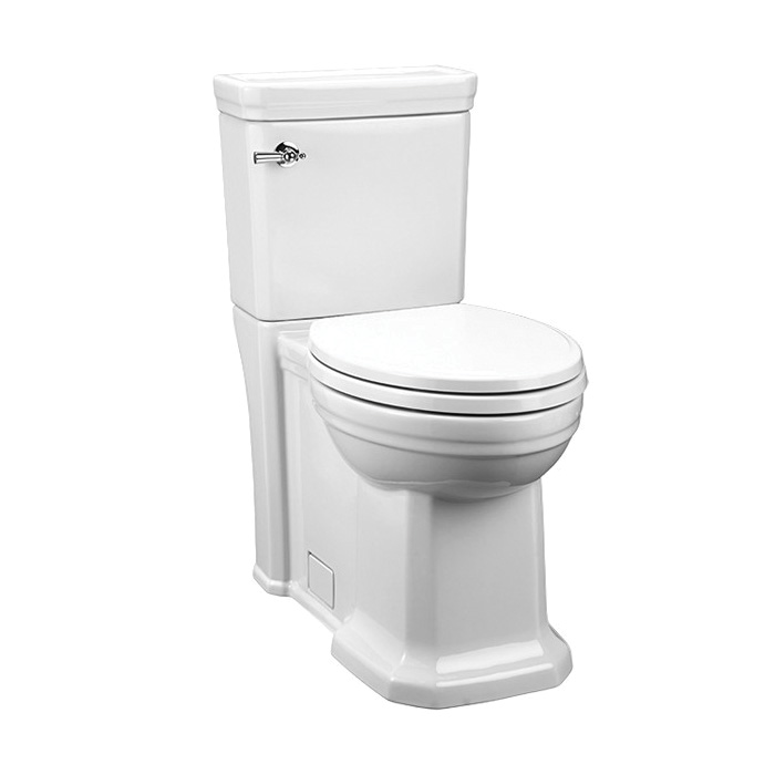 DXV D2205CA101.415 2-Piece Toilet, Fitzgerald®, Elongated Bowl, 16-1/2 in H Rim, 12 in Rough-In, 1.28 gpf, Canvas White