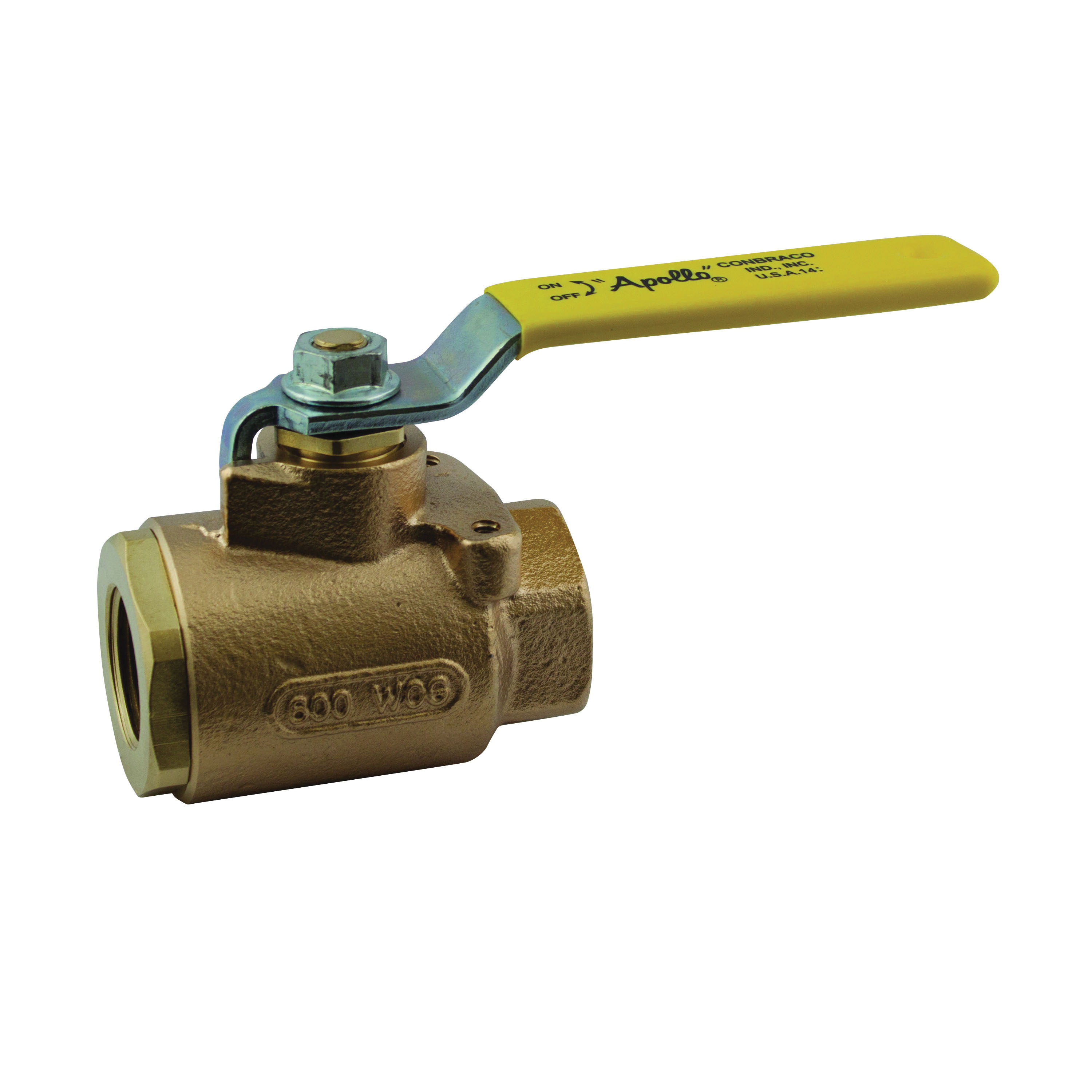 Apollo™ 77-143-10 77-140 2-Piece Ball Valve With Mounting Pad, 1/2 in Nominal, FNPT End Style, Bronze Body, Full Port, RPTFE Softgoods, Domestic