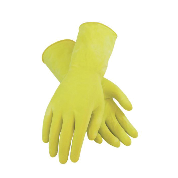 Assurance® 48-L140Y/L Lightweight Chemical Resistant Gloves, L, Ambidextrous Hand, Cotton/Natural Rubber Latex, Yellow, Flock Lining, 12 in L, Resists: Abrasion, Acid, Alcohol, Alkaline, Caustic, Grease, Ketone, Liquid, Salt and Tear, Unsupported Support