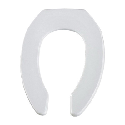 Olsonite® 10CT 000 Heavy Duty Toilet Seat, Elongated Bowl, Open Front, Plastic, White, Non Self-Sustaining Hinge, Domestic