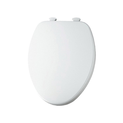 Church® 7F585EC 390 Toilet Seat With Cover, Elongated Bowl, Closed Front, Wood, Cotton White, Easy Clean/Change® Hinge