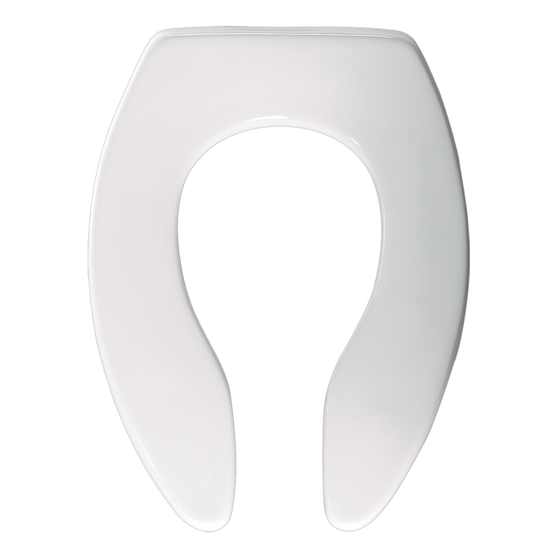 Olsonite® 95CT 000 Heavy Duty Toilet Seat, Elongated Bowl, Open Front, Plastic, White, Non Self-Sustaining Hinge, Domestic