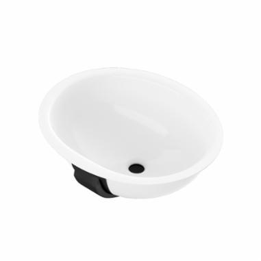 BOOTZ® 021-2442-00 ORCHID Self-Rimming Lavatory Sink, Oval, 19 in W x 16 in D x 7-1/2 in H, Under Mount, Porcelain Enameled Steel, White, Domestic