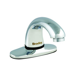 Bradley® S53-315 1200 Centershank Faucet With Trimplate, Aerada™, 0.5 gpm, 2 in H Spout, Polished Chrome, Function: Touchless