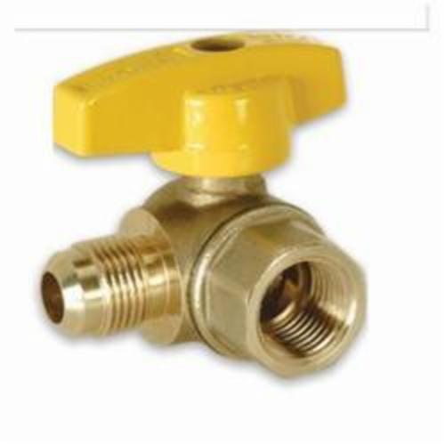 BrassCraft® TBVA10-12 Angle Ball Valve, 5/8 x 3/4 in Nominal, Flare x FNPT End Style, Forged Brass Body, FKM Softgoods, Import