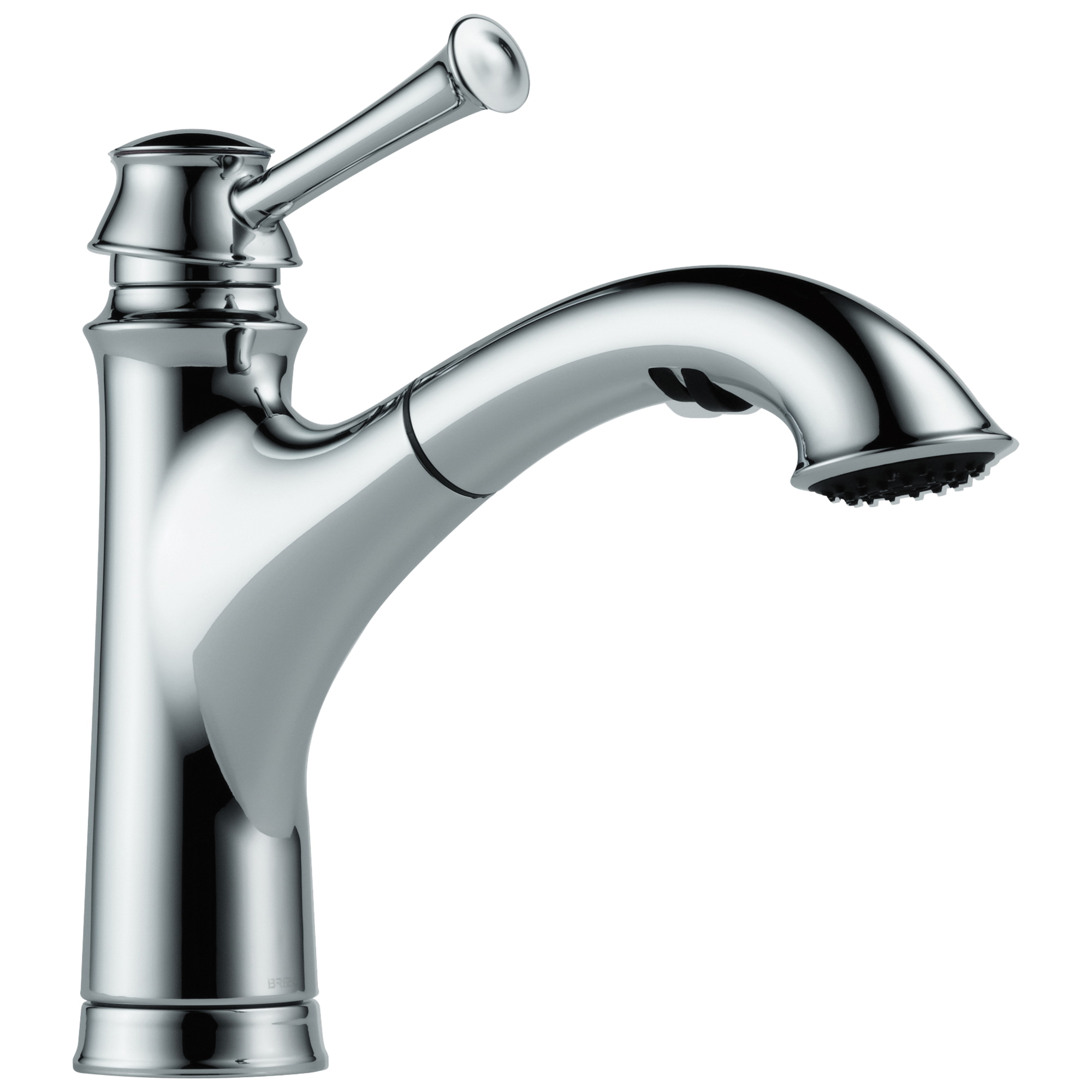 Brizo® 63005LF-PC Baliza® Kitchen Faucet, Commercial, 1.8 gpm Flow Rate, 120 deg Pull-Out Spout, Polished Chrome, 1 Handles, 1 Faucet Holes, Domestic