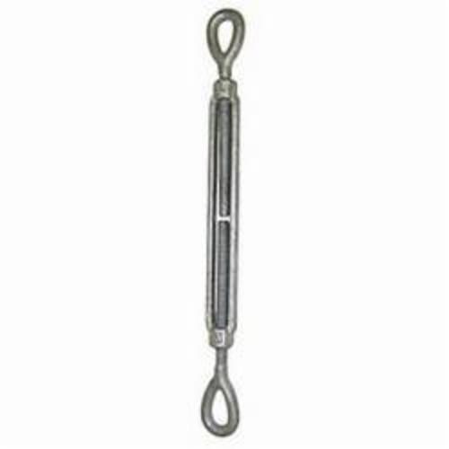 Chicago Hardware 01715 2 Class F Turnbuckle, Hook/Eye, 3/8 in Thread, 1200/1000 lb Working, 6 in Take Up, 11-3/4 in L Close, Drop Forged Steel
