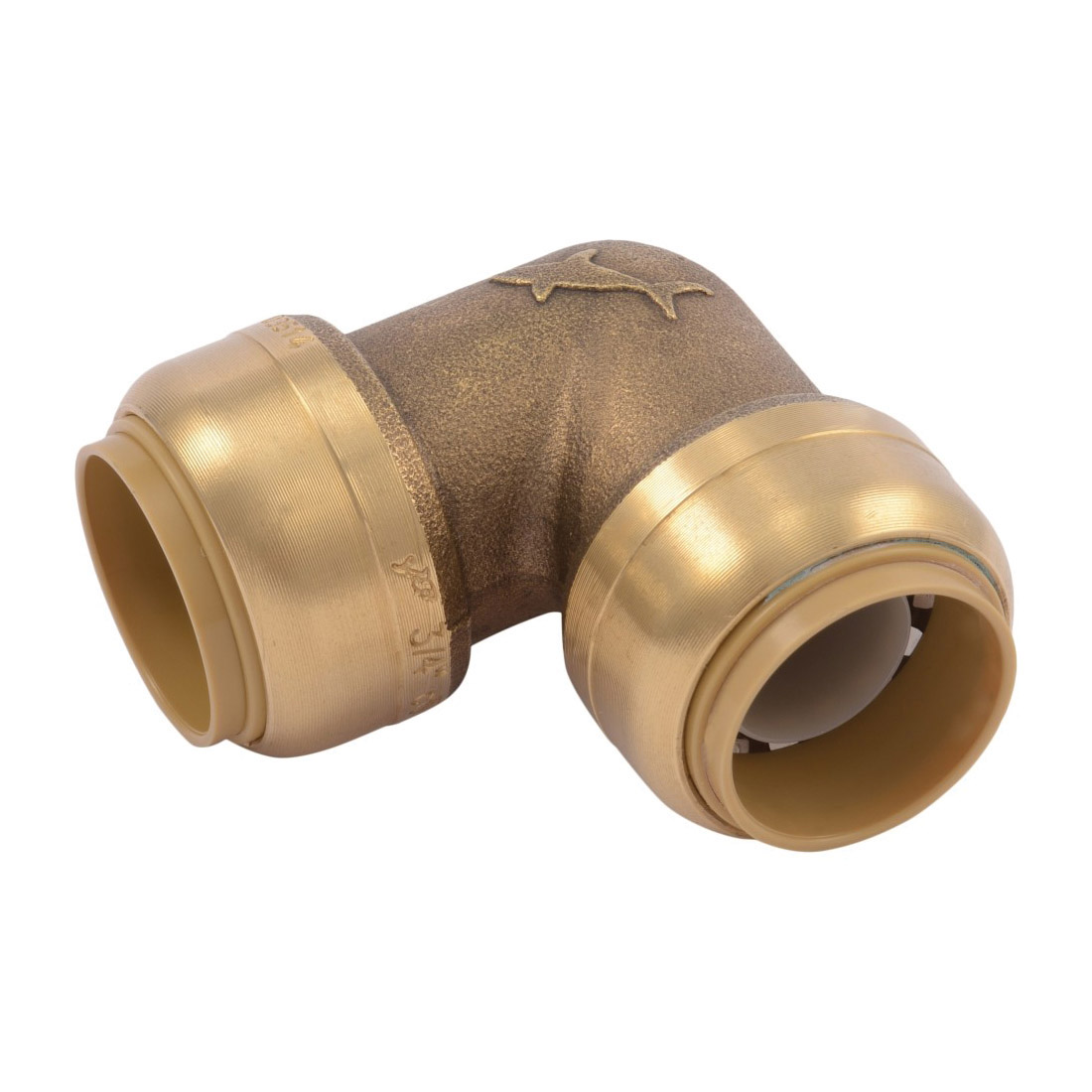 Sharkbite® U256LF Pipe Elbow, 3/4 in Nominal, Push-Fit End Style, Brass, Natural Brass/Chrome Plated, Import