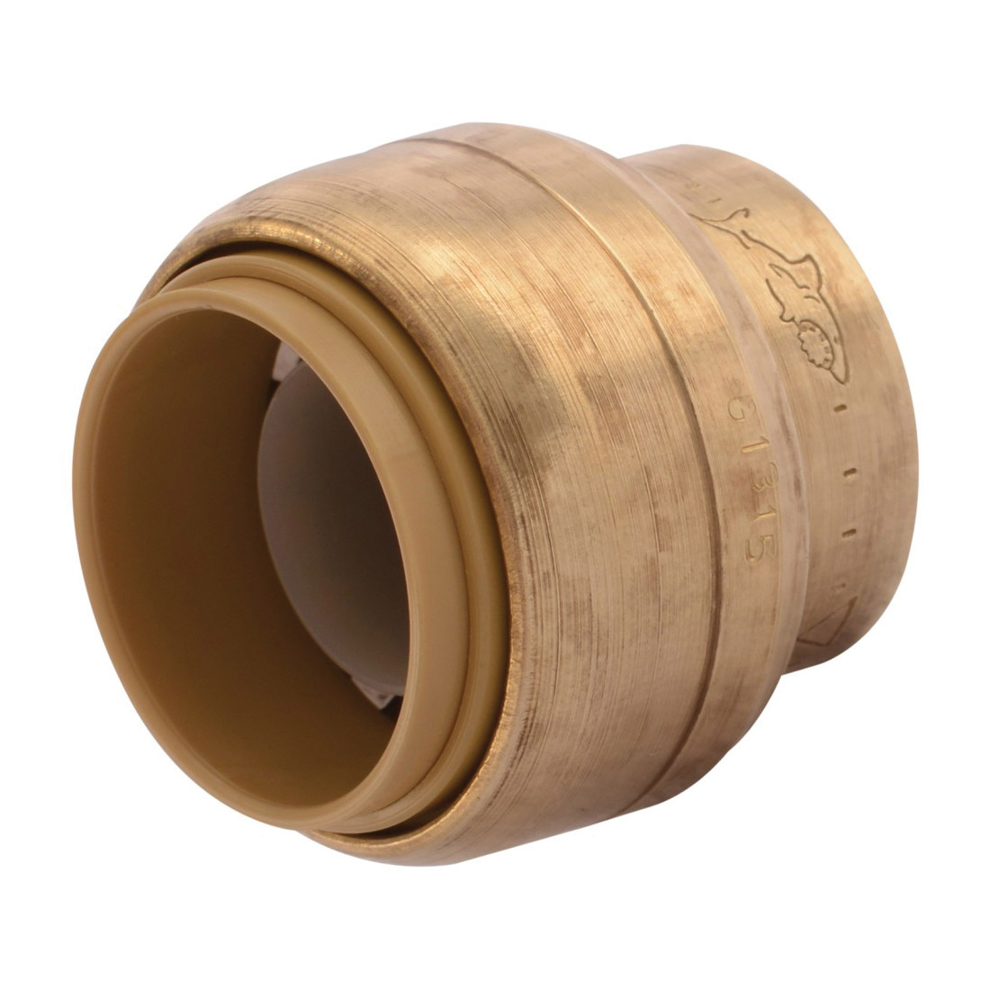Sharkbite® U518LF Pipe End Cap, 3/4 in Nominal, Push-Fit End Style, Brass, Natural Brass/Chrome Plated, Import