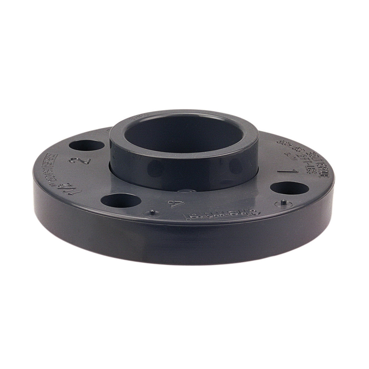 Chemtrol® CA25480 4551-A 2-Piece Van Stone Flange With Webbed Ring and Separate Rotating Hub, 6 in Nominal, PVC, Female Socket Connection, 150 lb, 11 in OD, Domestic