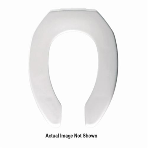 Church® 295CT 000 Heavy Duty Toilet Seat, Elongated Bowl, Open Front, Plastic, White, Non Self-Sustaining Check Hinge, Domestic