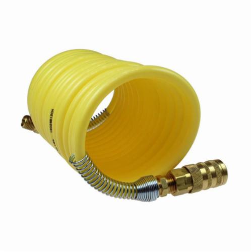 Nylon Spiral Yellow Coiled Air Hose 3/8″OD x 6' 1/8 NPT 