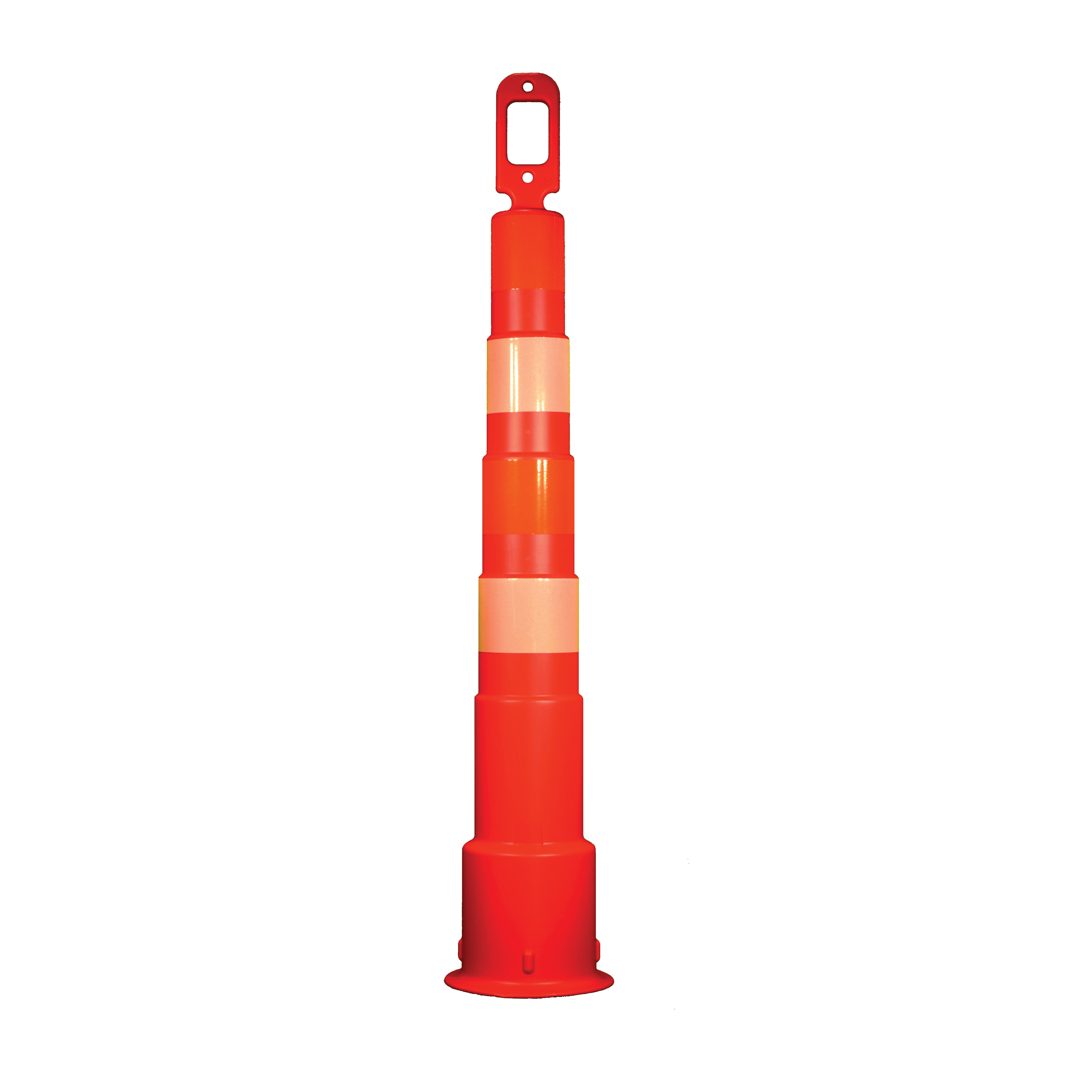 Cortina® Grip N Go™ 03-750 Plain Channelizer Cone, 4 in Top x 7.56 in Base Dia Orange Polyethylene Post