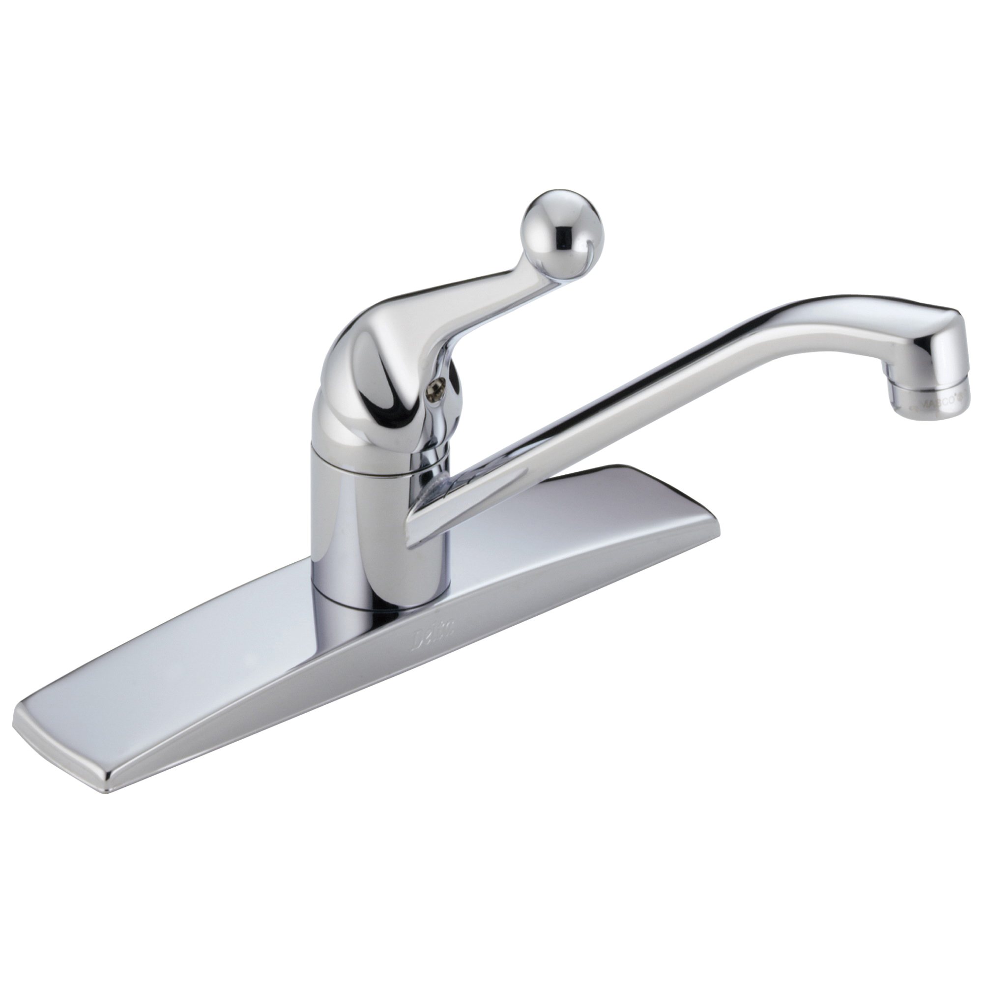 DELTA® 100LF-WF Classic Kitchen Faucet, 1.8 gpm Flow Rate, 8 in Center, Swivel Spout, Polished Chrome, 1 Handles, Domestic