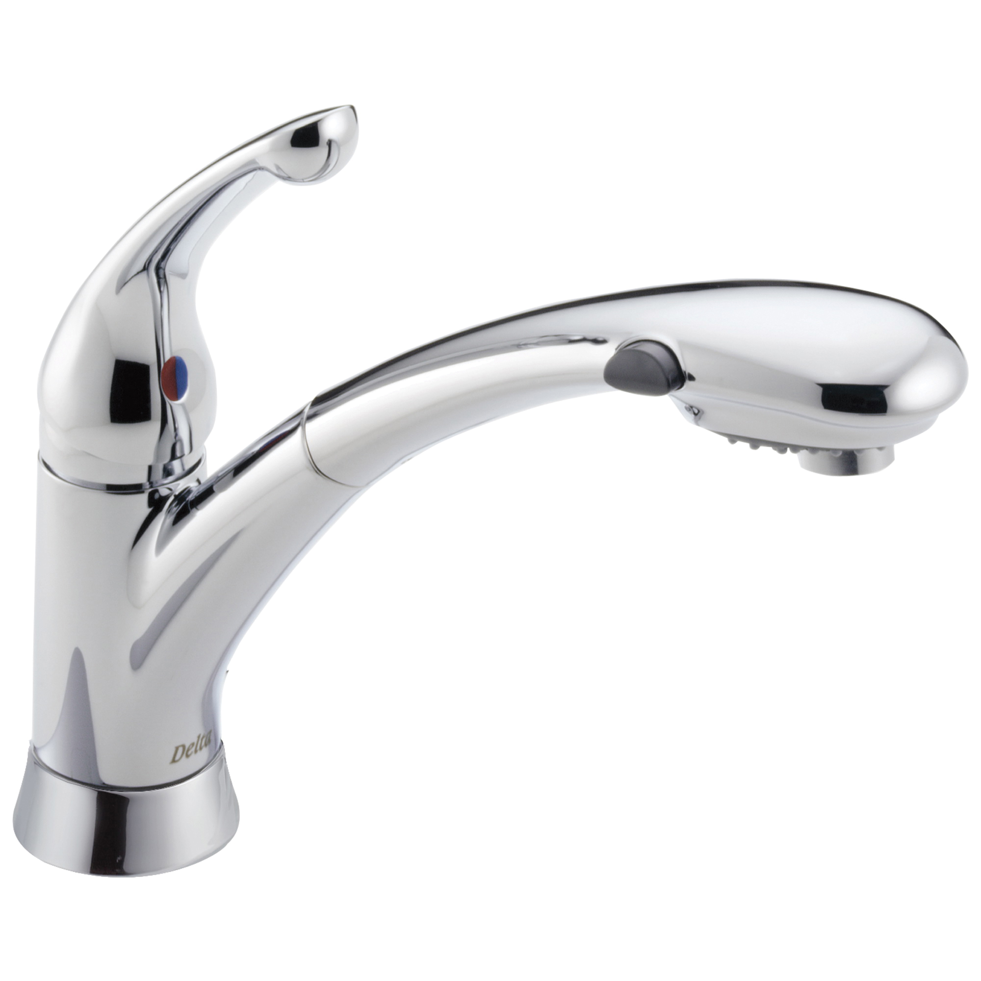 DELTA® 470-DST Signature™ Kitchen Faucet, 1.8 gpm Flow Rate, 120 deg Swivel Spout, Polished Chrome, 1 Handles, 1/3 Faucet Holes, Domestic