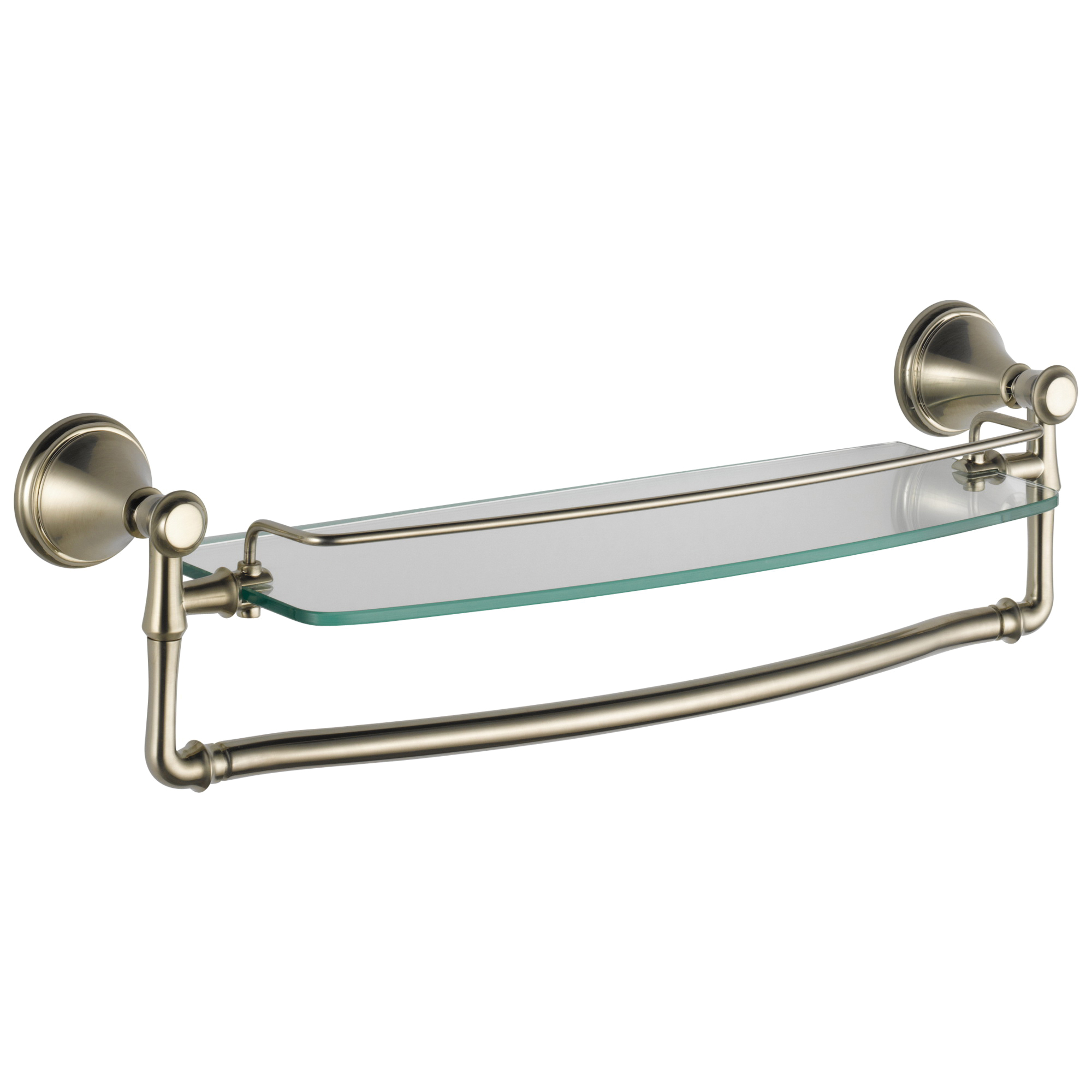 DELTA® 79710-SS Cassidy™ Glass Shelf With Removable Bar, 23 in OAL x 6 in OAD x 5-11/16 in OAH, Import