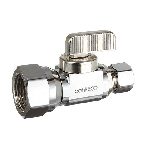 dahl dahal-Eco™ mini-ball™ 511-53-31 Straight Supply Stop, 1/2 x 3/8 in, FNPT x OD Compression, Brass, Import