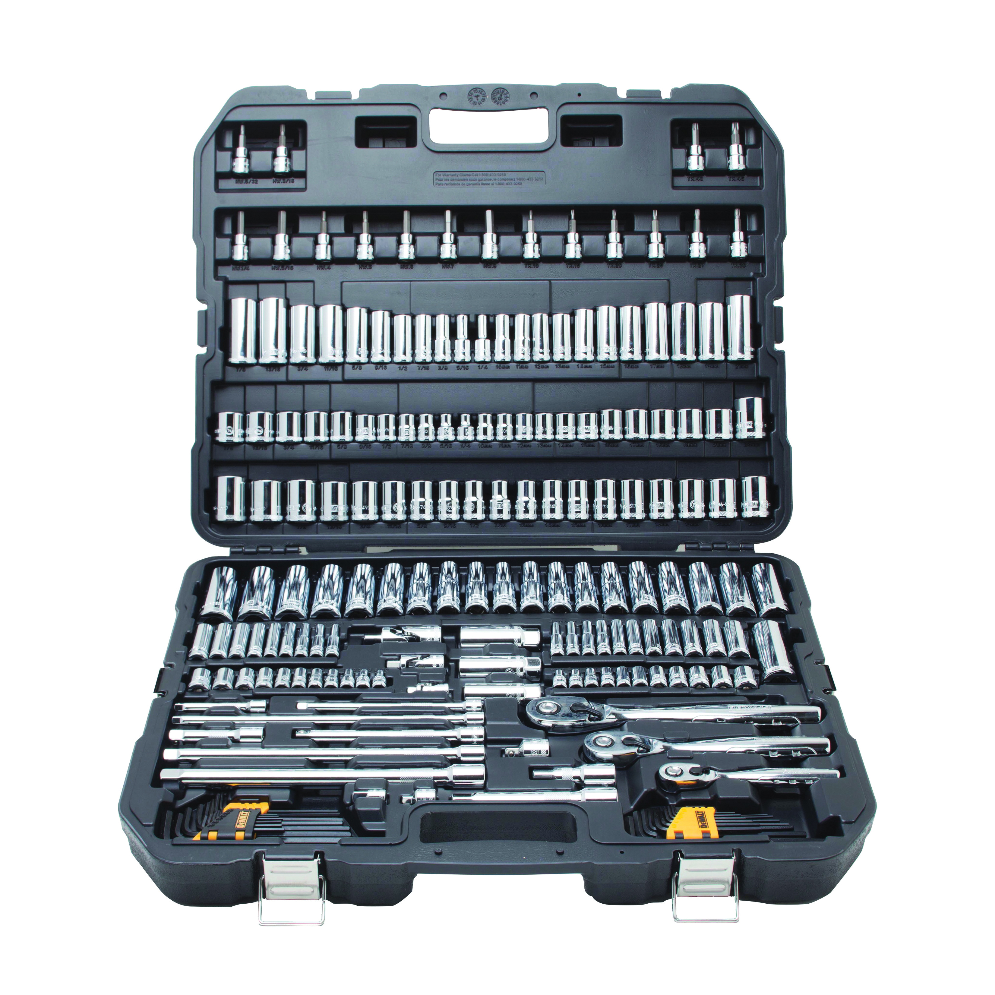 Stanley® 96-010 Mechanic's Tool Set, Molded Case Tool Storage, 6-Point, 75 Pieces, Chrome Vanadium Steel