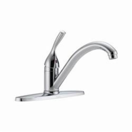 DELTA® 100-DST Classic Kitchen Faucet, 1.8 gpm Flow Rate, 8 in Center, Swivel Spout, Polished Chrome, 1 Handles, Domestic