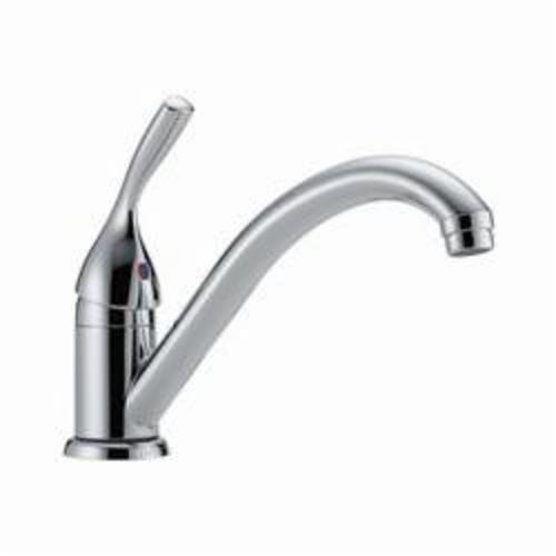 DELTA® 101-DST Classic Kitchen Faucet, 1.8 gpm Flow Rate, Swivel Spout, Polished Chrome, 1 Handles, Domestic